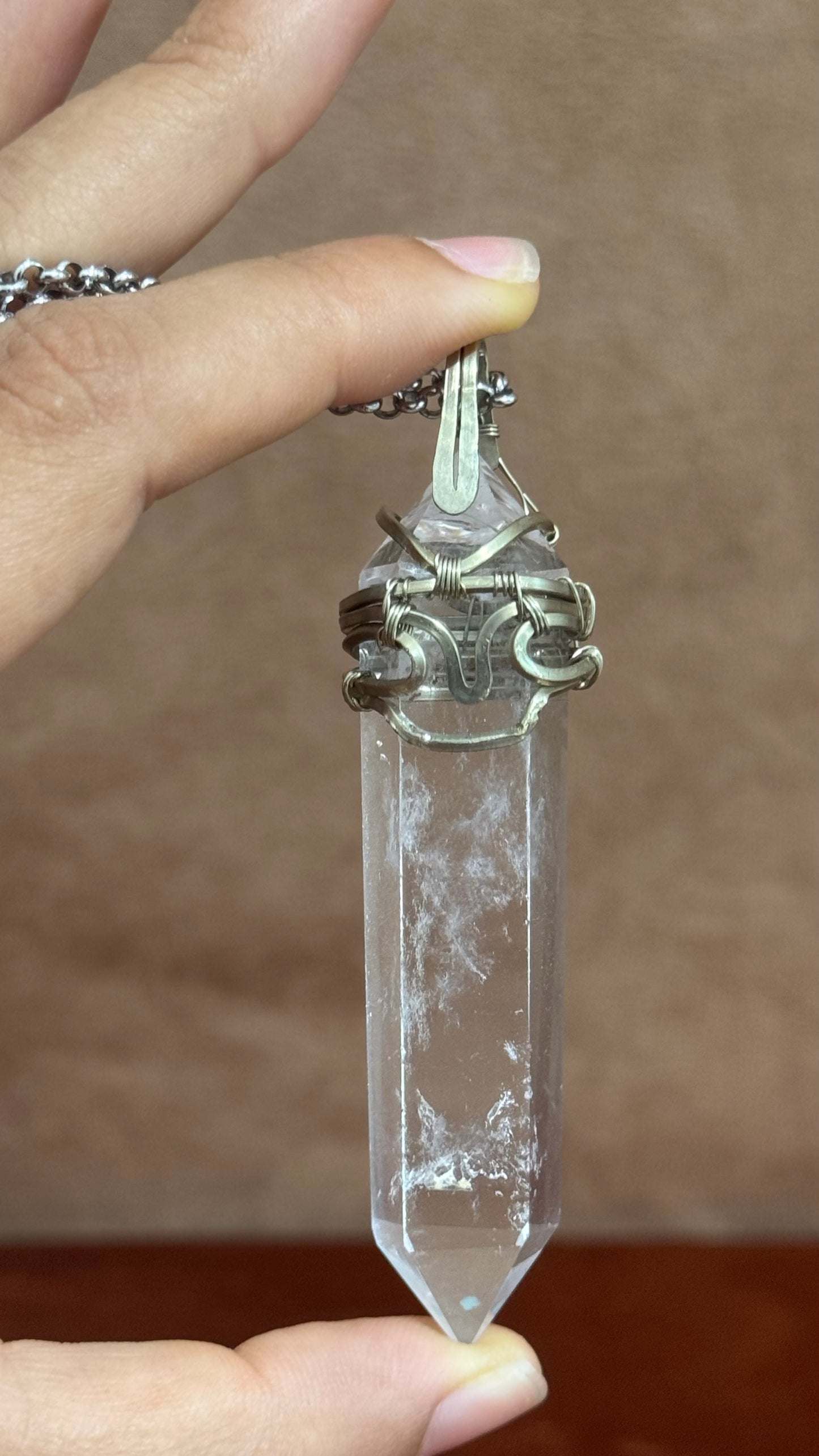 Colgante de Cuarzo ahumado en bruto. Por encargo