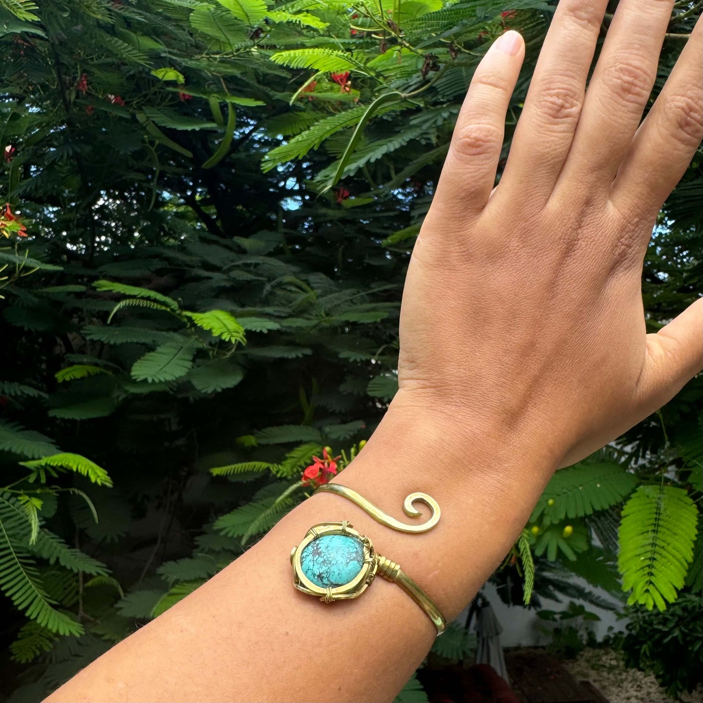 Pulsera de Turquesa en latón