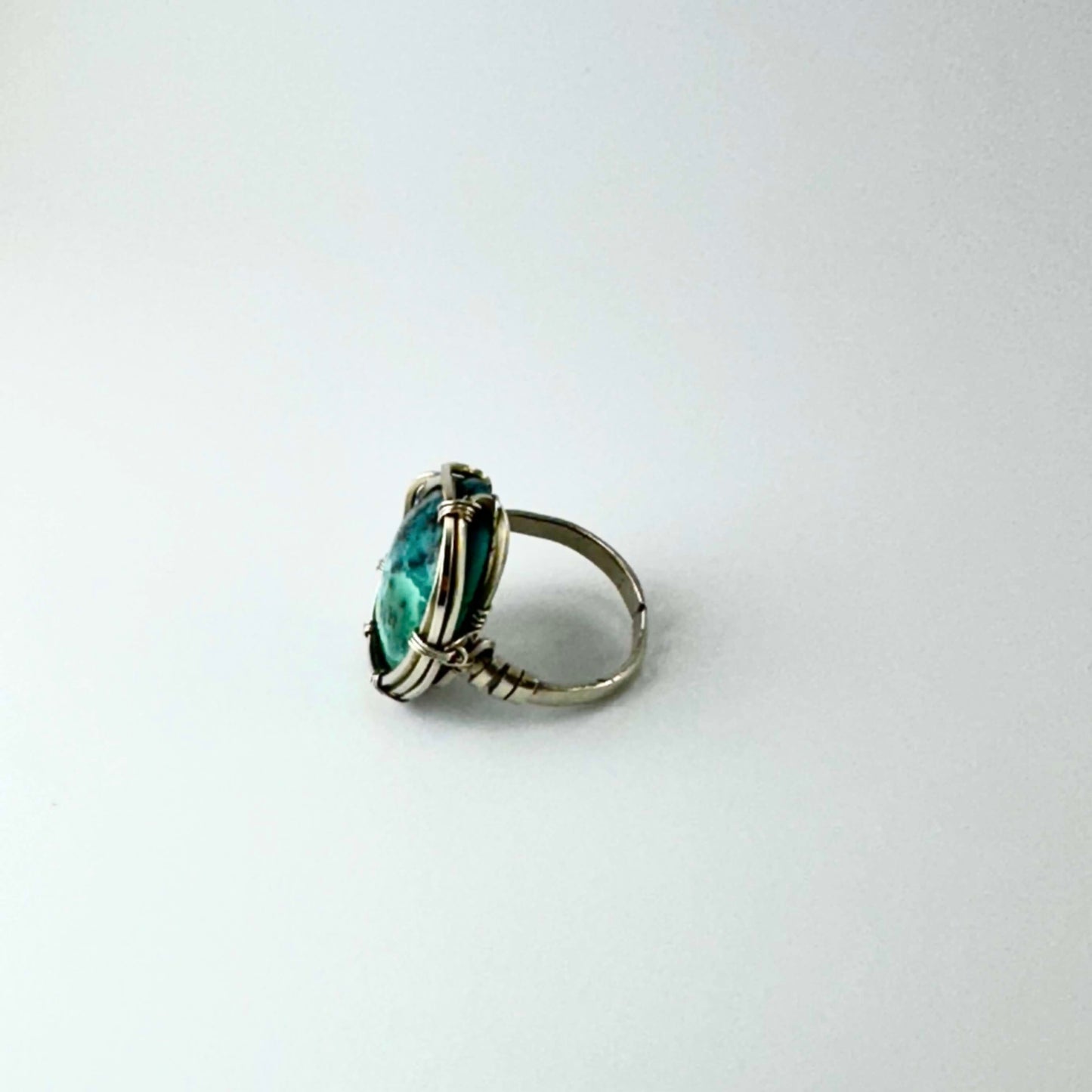 Bague turquoise en maillechort