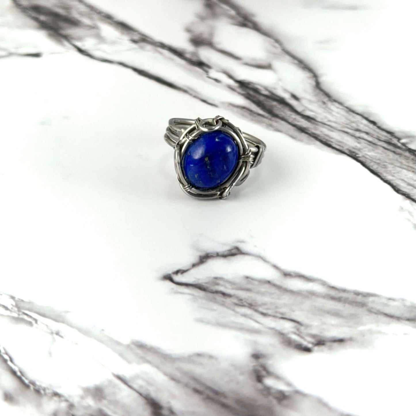 Anillo de Lapislázuli acero inoxidable