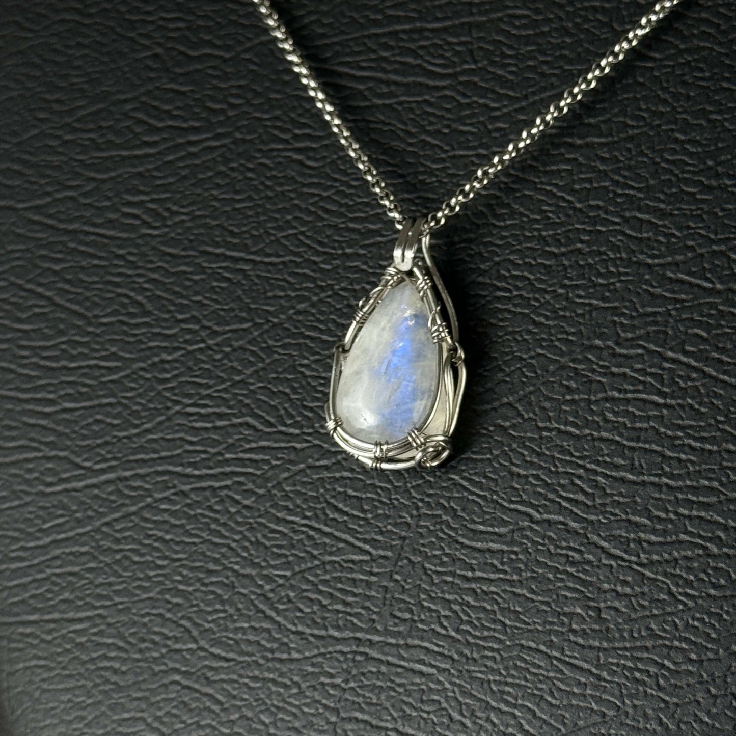 Dije de piedra luna acero inoxidable