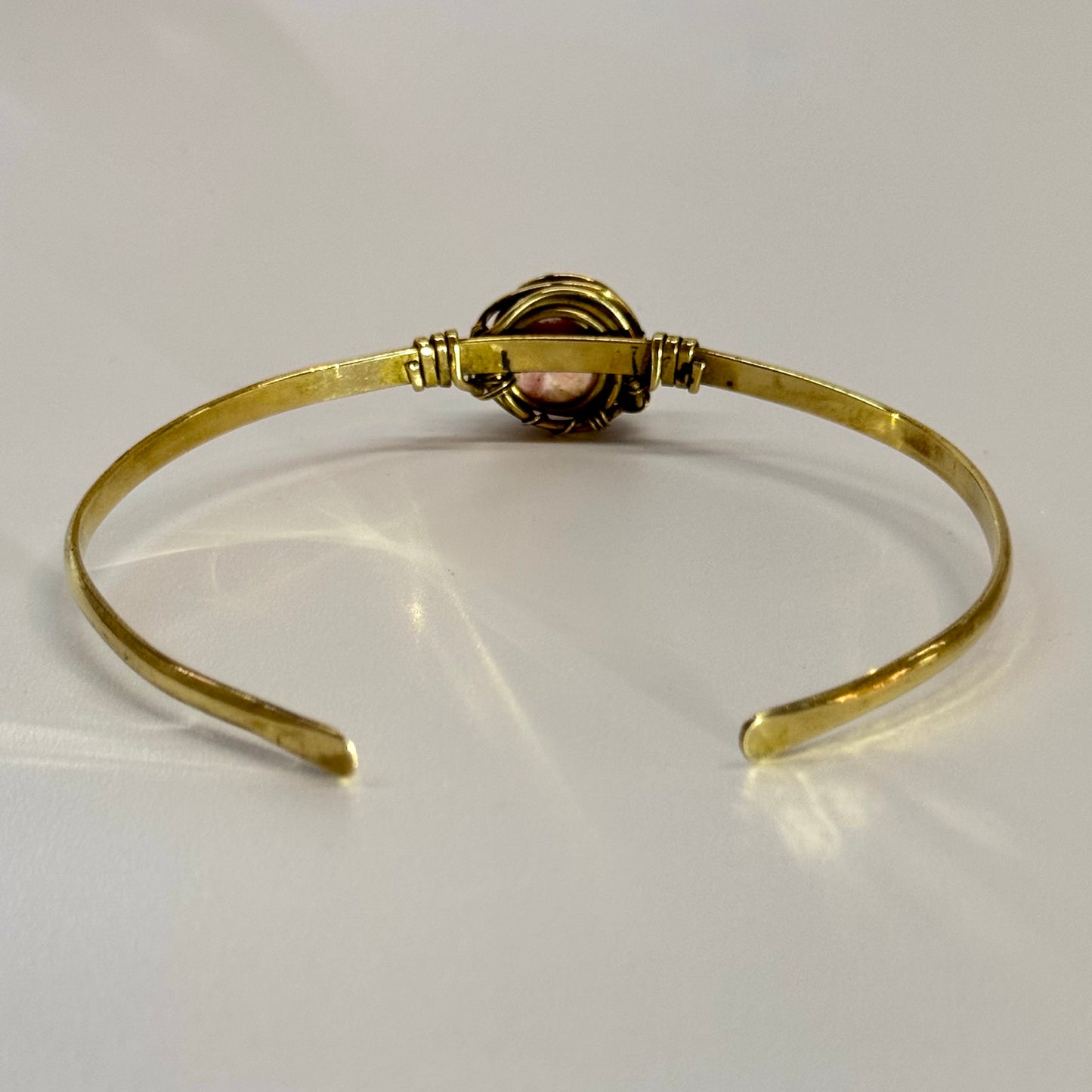 Bracelet en laiton en rhodochrosite