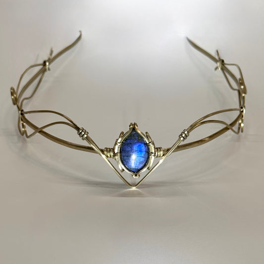 Tiara de Labradorita azul en alpaca