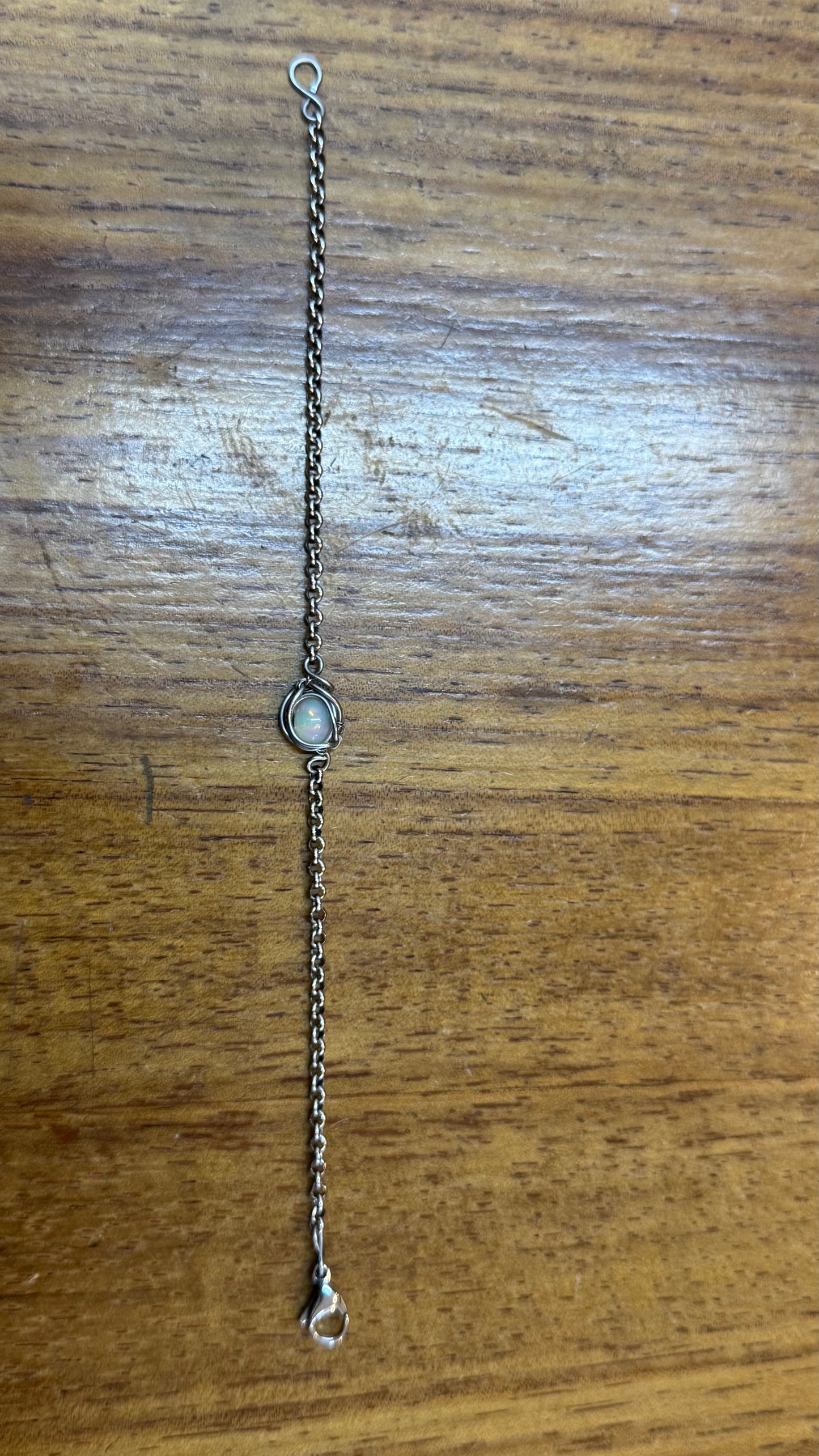 Pulsera de ópalo etíope en acero inoxidable