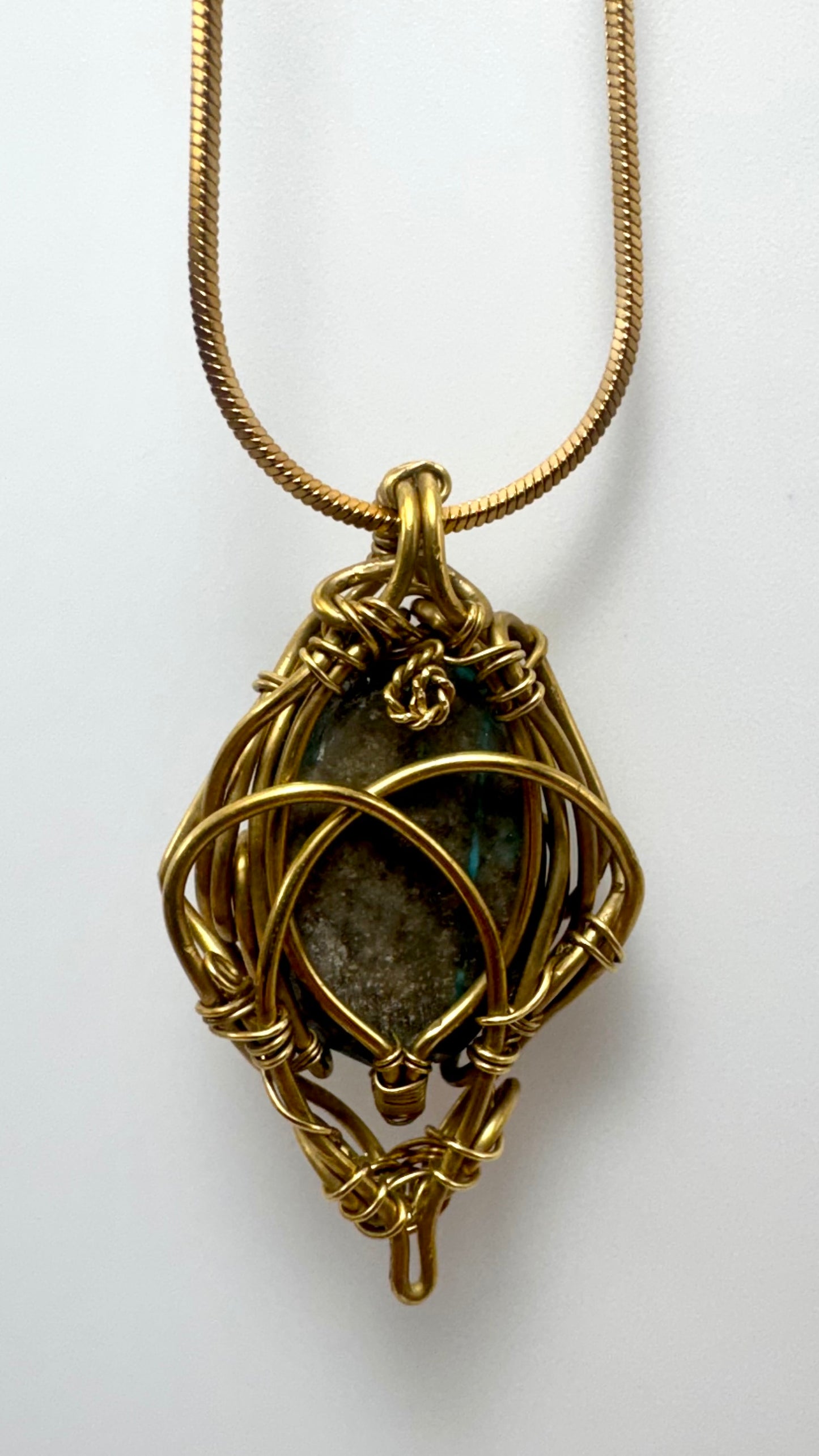 Pakistani Turquoise Brass Pendant