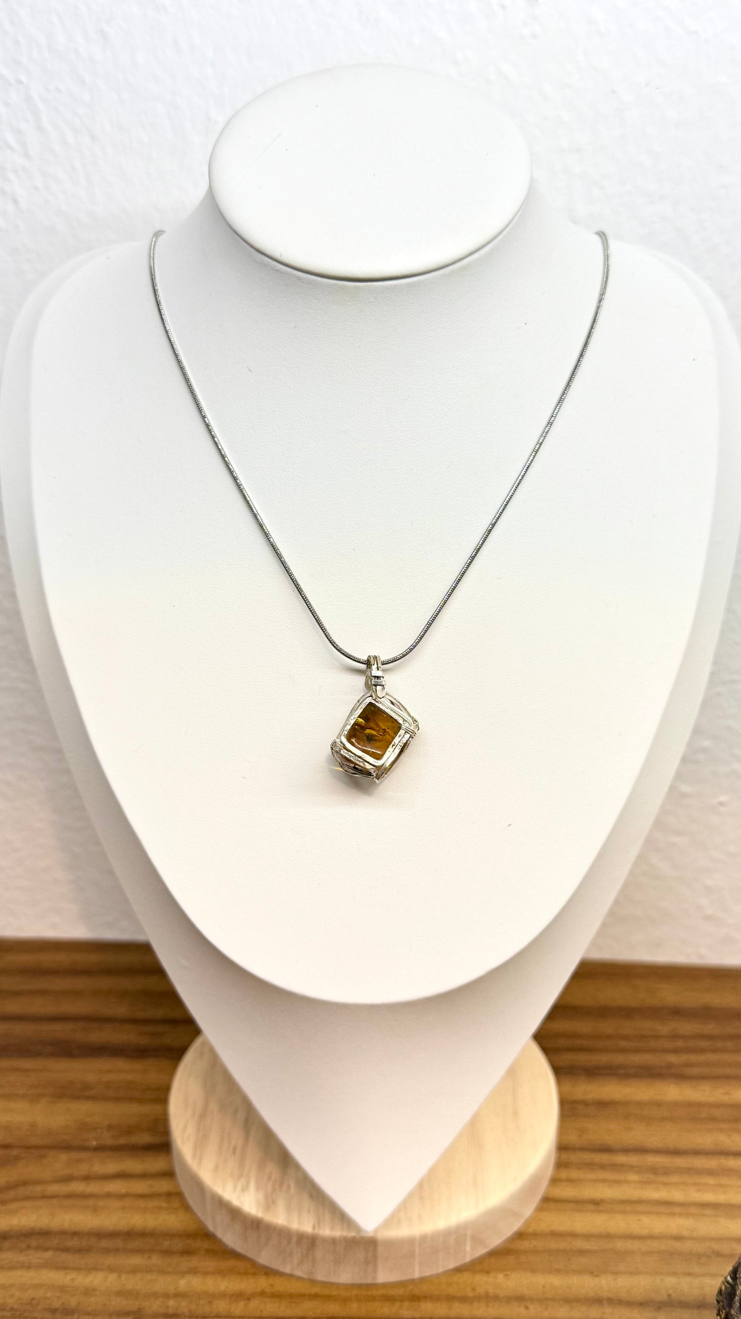 Dije de Ámbar con mosca primitiva y mosquito