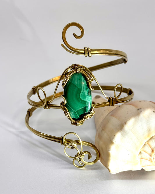 Brazalete para brazo de malaquita