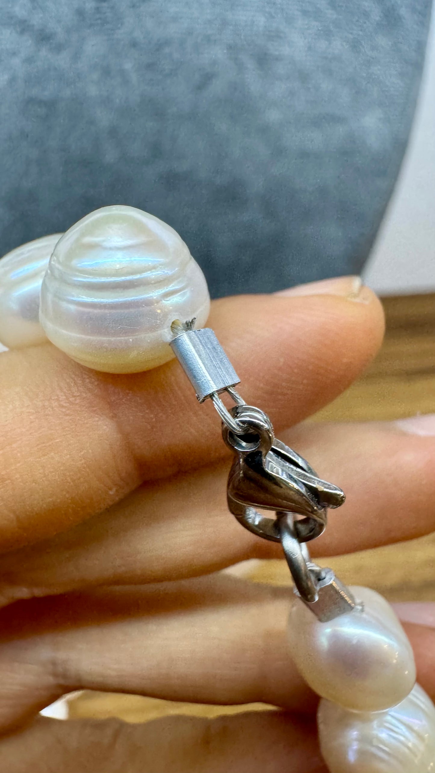 Collar de perlas de río con aretes