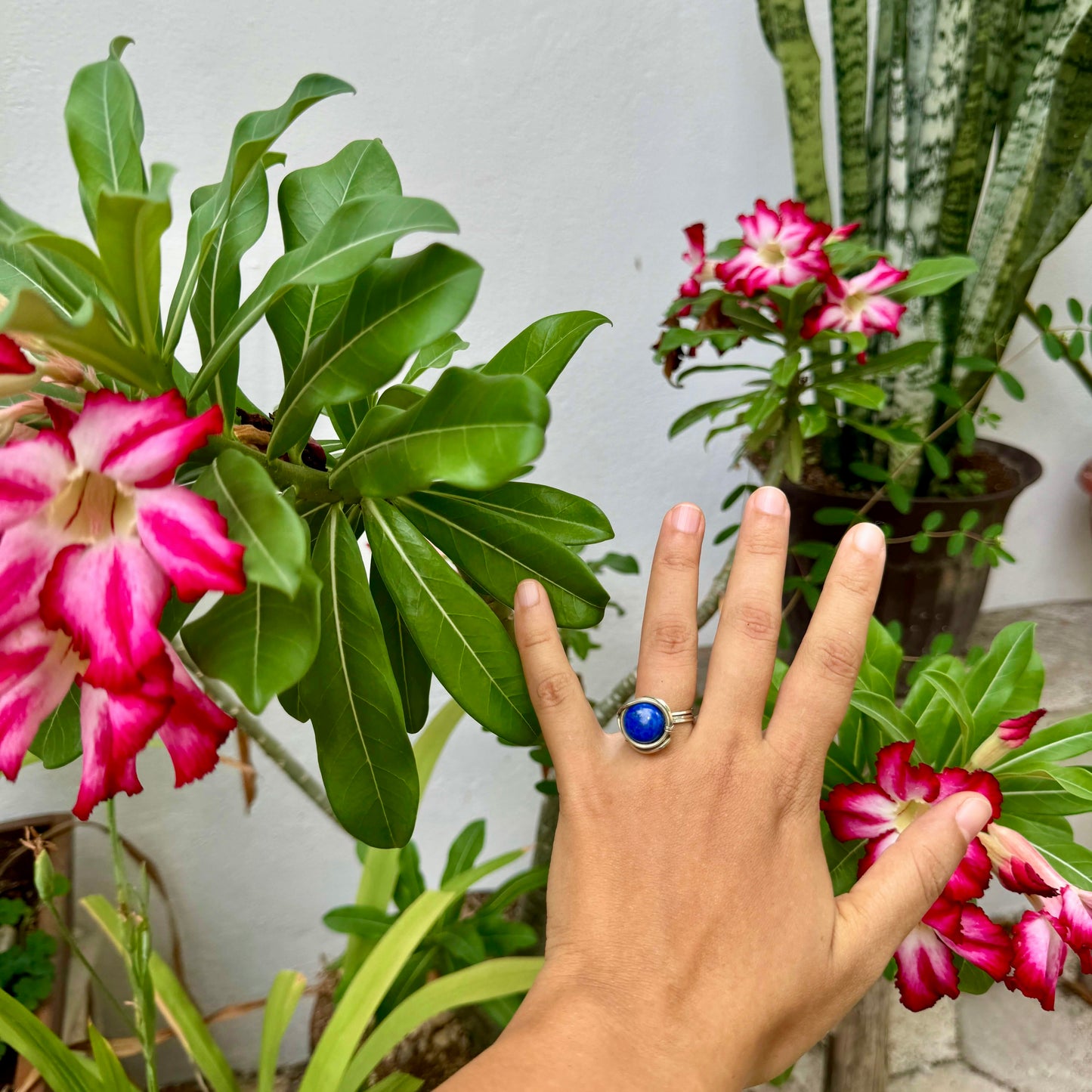 Bague lapis-lazuli en maillechort