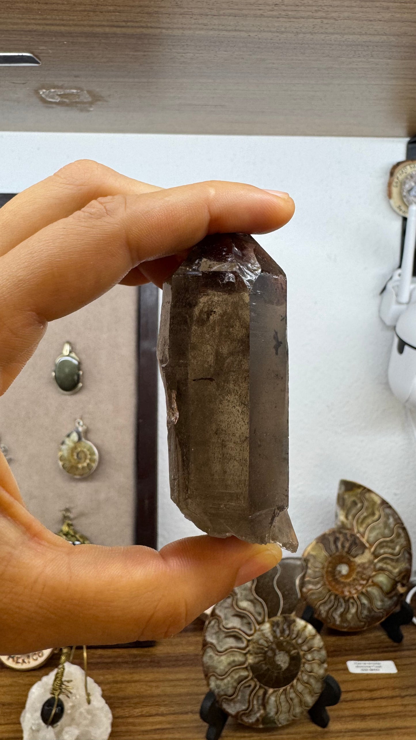 Colgante de Cuarzo ahumado en bruto. Por encargo