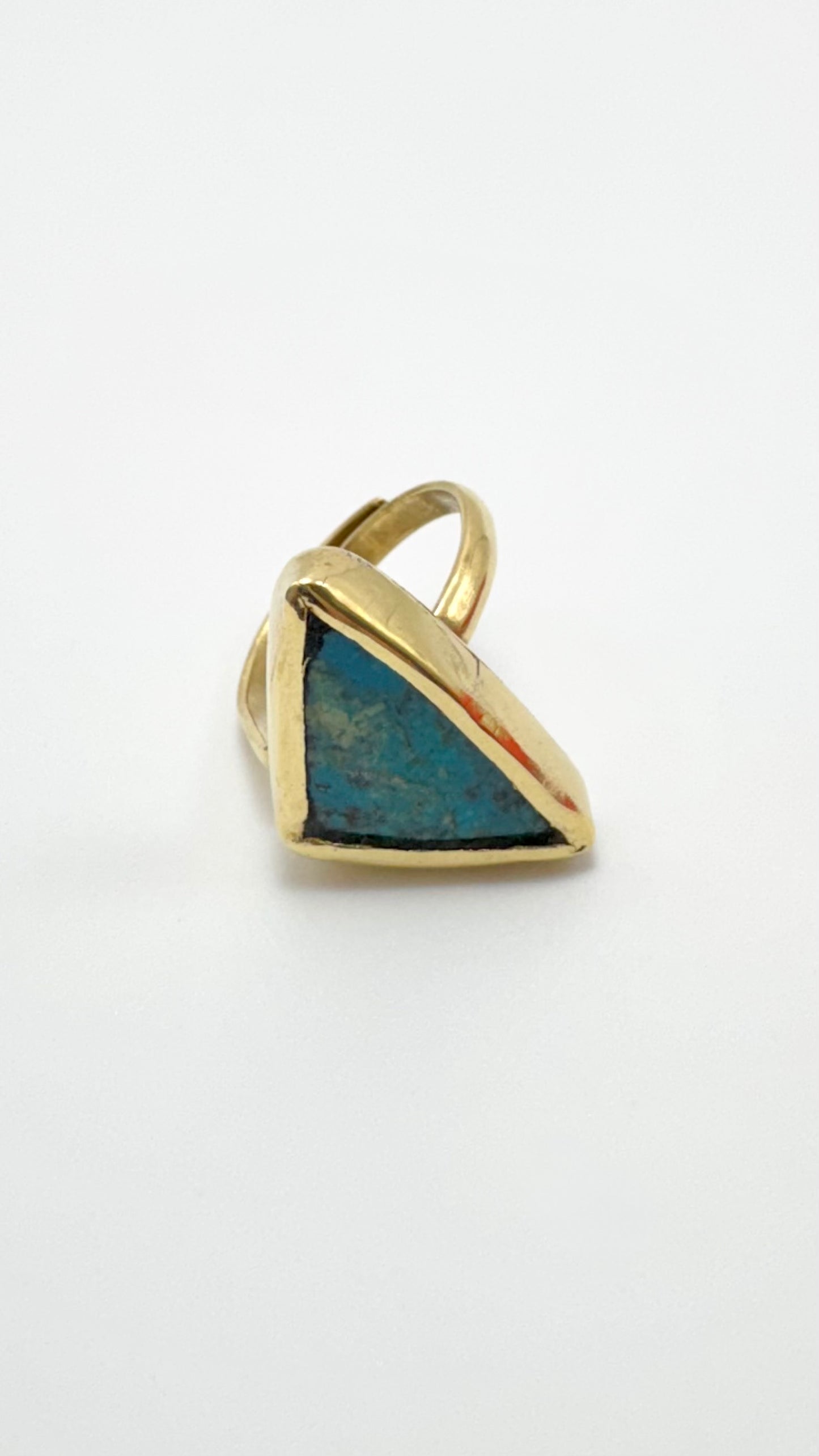 Anillo de Crisocola de Sonora en latón.