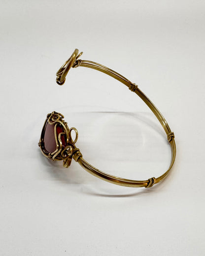 Bracelete de braço de jaspe vermelho