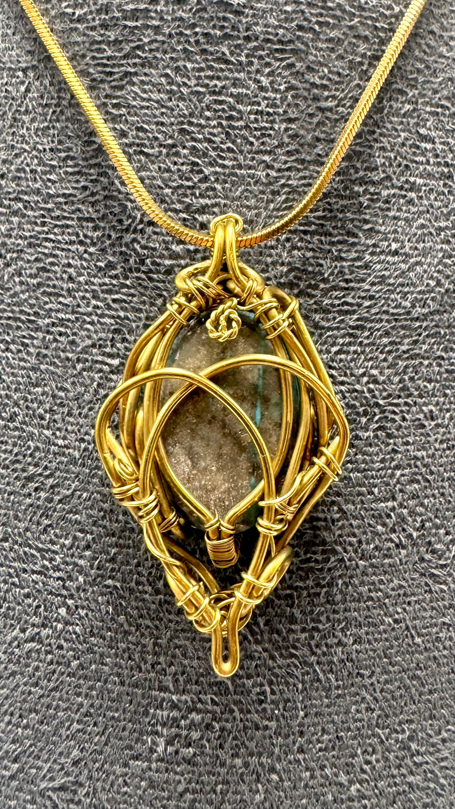 Pakistani Turquoise Brass Pendant