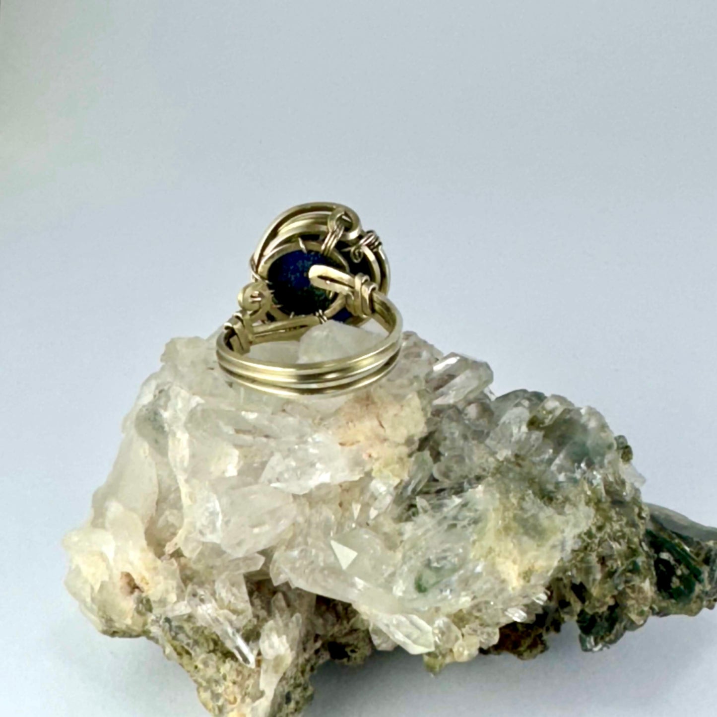 Bague lapis-lazuli en maillechort