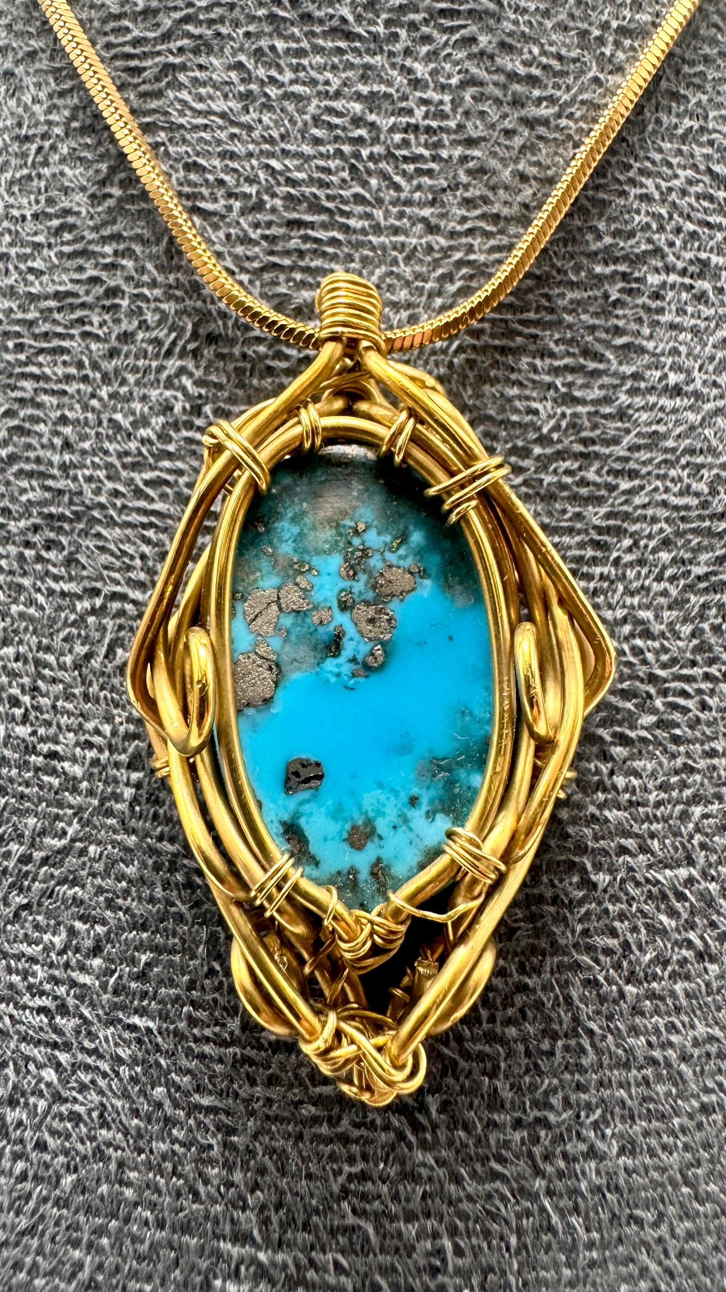Pakistani Turquoise Brass Pendant