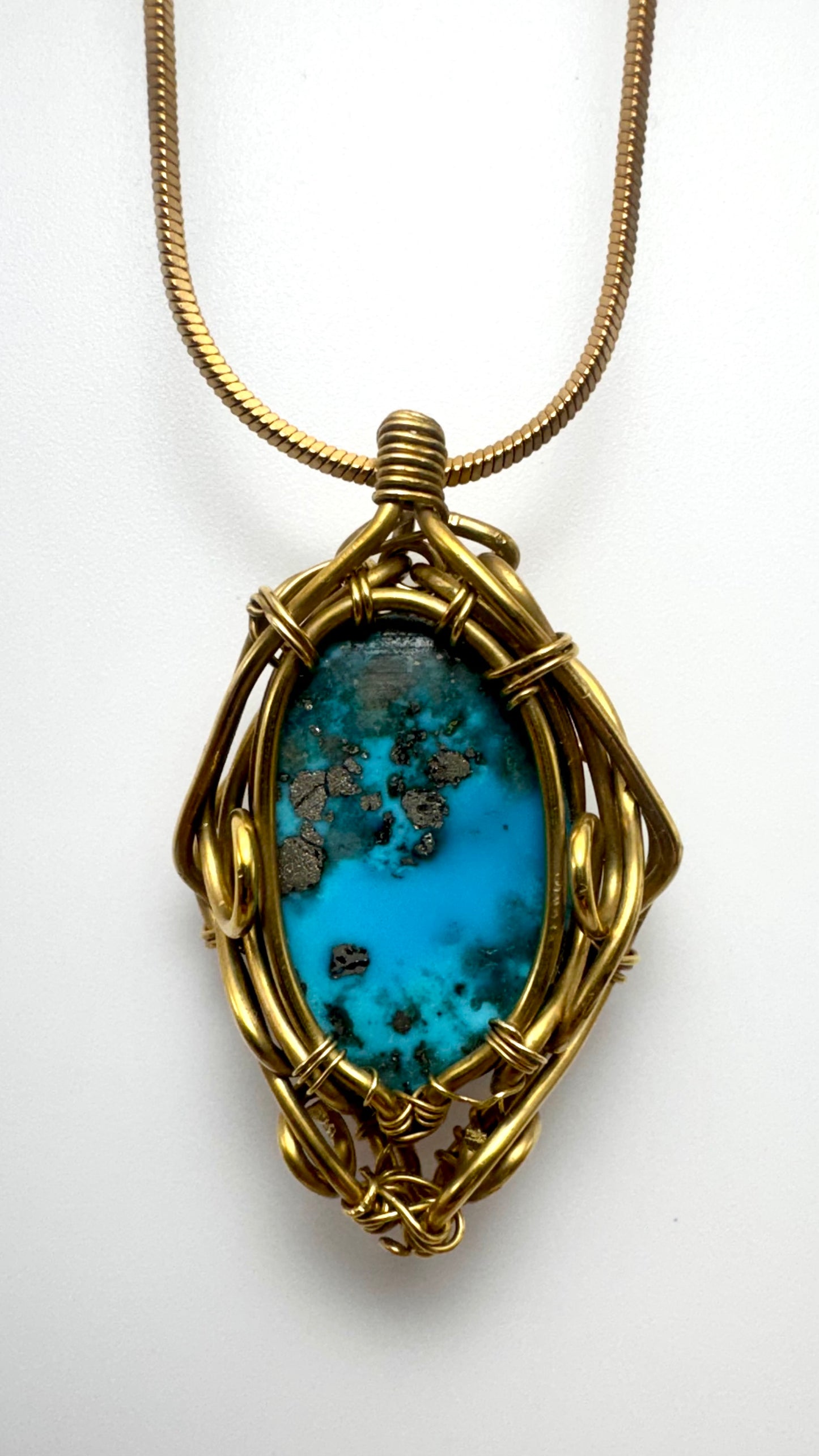 Pakistani Turquoise Brass Pendant