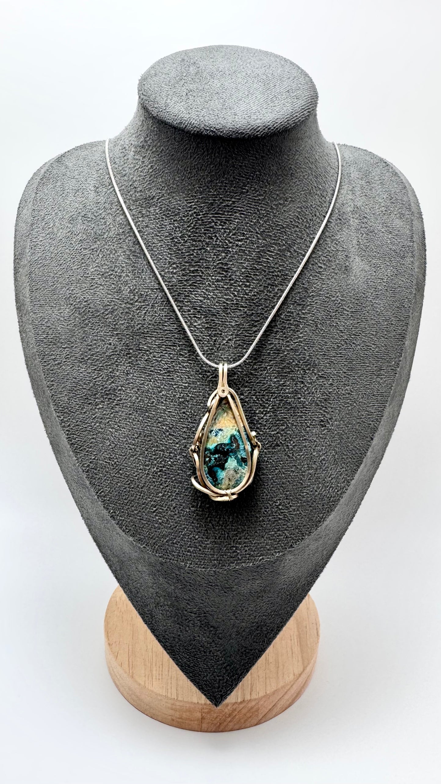 Chrysocolla alpaca pendant