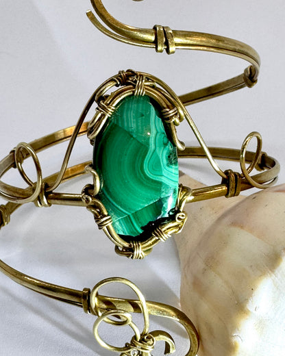 Bracelete de braço de malaquita