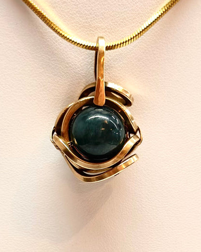 Pingente de esfera de jade azul