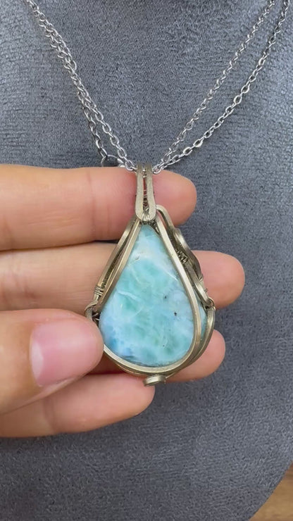 Larimar 水滴形吊坠